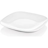 GuvenliPazar 6 Adet Melamin Kare Oval Köşeli Beyaz Servis Tabağı - Tatlı ve Sunum Tabağı 25 cm
