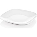 GuvenliPazar 6 Adet Melamin Kare Oval Köşeli Beyaz Servis Tabağı - Tatlı ve Sunum Tabağı 27 cm