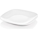 GuvenliPazar 6 Adet Melamin Kare Oval Köşeli Beyaz Servis Tabağı - Tatlı ve Sunum Tabağı 30 cm