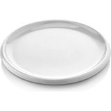 GuvenliPazar 6 Adet Melamin Tatlı Servis Tabağı Makinede Yıkanabilir Dayanıklı Sunum Tabağı Mimoza 21 cm - beyaz