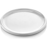 GuvenliPazar 6 Adet Melamin Tatlı Servis Tabağı Makinede Yıkanabilir Dayanıklı Sunum Tabağı Mimoza 25 cm - beyaz