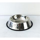 GuvenliPazar Metal Kedi Köpek Mama ve Su Kabı Büyük Boy 15 cm 2 Adet - Gümüş