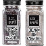 Güzel Ada Gıda Organik Karabiber Seti - Organik Tane Karabiber 60 Gr + Organik Toz Karabiber 60 Gr - 1 Adet
