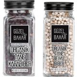 Güzel Ada Gıda Organik Tane Biber Seti - Organik Tane Karabiber 60 Gr + Organik Tane Beyaz Biber 60 Gr - 1 Adet