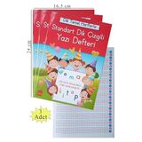 Guzel Yazi Defteri Orta Boy Dik Cizgili 16,5X24 Cm 24 Yaprak 3 Adet Standart Dik Cizgili Yazi Defteri Dik Temel Harflerle 1. Sinif