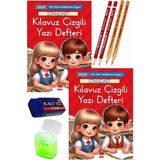 Güzel Yazı Defteri Orta Boy Fatih Kırmızı ve Siyah Jumbo Kurşun Kalem Sınav Silgisi Kalemtraş Yeni Müfredat Standart - 19x27 cm
