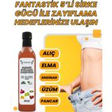 Güzeldost Doğal Karışık 5’li Sirke - Sağlıklı Beslenme - El Yapımı Doğal Sirke - 500 ml