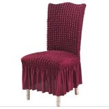 Güzelevim Tekstil Bürümcük Etekli Lastikli Esnek (1 Adet) Sandalye Kılıfı Sandalye Örtüsü - 38 x 56 cm - Bordo
