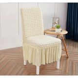 Güzelevim Tekstil Bürümcük Etekli Lastikli Esnek (1 Adet) Sandalye Kılıfı Sandalye Örtüsü - 38 x 56 cm - Naturel