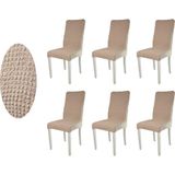 Güzelevim Tekstil Bürümcük Lastikli 6'lı Sandalye Kılıfı Sandalye Örtüsü GZL00000267 - 38 x 56 cm - Kum
