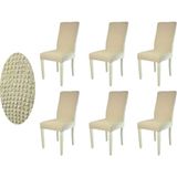 Güzelevim Tekstil Bürümcük Lastikli 6'lı Sandalye Kılıfı Sandalye Örtüsü GZL00000267 - 38 x 56 cm - Naturel