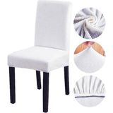 GüzelEvim Tekstil Güzelevim Bambu Sandalye Kılıfı Yıkanabilir Likralı Esnek Lastikli Sandalye Örtüsü - 38 x 56 cm - Beyaz