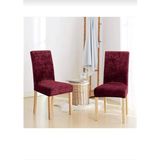 Güzelevim Tekstil Kaliteli Likralı Kadife Sandalye Örtüsü Sandalye Kılıfı Sandalye Koruma Tekli - 35 x 56 cm - Bordo
