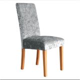 Güzelevim Tekstil Kaliteli Likralı Kadife Sandalye Örtüsü Sandalye Kılıfı Sandalye Koruma Tekli - 35 x 56 cm - Gri