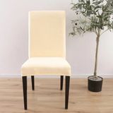Güzelevim Tekstil Kaliteli Likralı Kadife Sandalye Örtüsü Sandalye Kılıfı Sandalye Koruma Tekli - 35 x 56 cm - Naturel