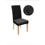 Güzelevim Tekstil Kaliteli Likralı Kadife Sandalye Örtüsü Sandalye Kılıfı Sandalye Koruma Tekli - 35 x 56 cm - Siyah