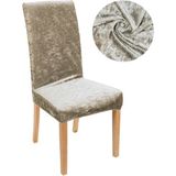 Güzelevim Tekstil Kaliteli Likralı Kadife Sandalye Örtüsü Sandalye Kılıfı Sandalye Koruma Tekli - 35 x 56 cm - Sütlü Kahve