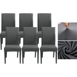 Güzelevim Tekstil Likralı Pitikare Desen Lastikli 6'lı Sandalye Kılıfı Sandalye Örtüsü GZL0000240 - 38 x 56 cm - Antrasit