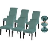 Güzelevim Tekstil Likralı Pitikare Desen Lastikli 6'lı Sandalye Kılıfı Sandalye Örtüsü GZL0000240 - 38 x 56 cm - Mint