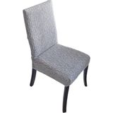 Güzelevim Tekstil Sandalye Kılıfı Jakarlı Düz Desen Lastikli (1 Adet) Sandalye Örtüsü - 40 x 55 cm - Açık Gri
