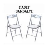Güzelkan Madeni Eşya 1054 Katlanır Beyaz 2 Adet Mutfak Sandalyesi
