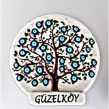 Güzelköy Temalı Polyester Kabartmalı Nazar Ağacı Magnet Çap: 6 Cm – Dekoratif Hediyelik Buzdolabı Süsü (Kod:1127)