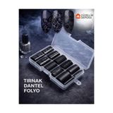 Güzellik Deposu 10'lu Siyah Dantel Desenli Protez Tırnak Transfer Folyosu Seti - Nail Art Süsleme Folyo Paketi