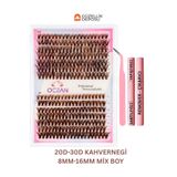 Güzellik Deposu 20D-30D Kahverengi Premium Takma İpek Kirpik Seti 280 Adet Yapıştırıcı,Çıkarıcı,Sabitleyici ve Cımbız Full Set