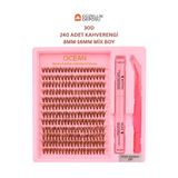 Güzellik Deposu 30D Kahverengi Premium Takma İpek Kirpik Seti 8mm-16mm Mix Boy Yapıştırıcı-Sabitleyici ve Cımbız Full Set