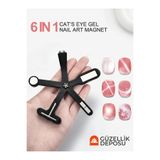 Güzellik Deposu 6 in 1 Profesyonel Cat's Eye Kedi Gözü Nail Art Mıknatıs Seti