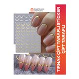Güzellik Deposu Çift Taraflı Tırnak Sticker Gold ve Gümüş, Tırnak, Tırnak Süsleme Şerit, Ombre Sticker