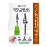 Güzellik Deposu Metal Freze Ucu - Jel ve Kalıcı Oje Çıkarıcı Yeşil Kuşak Orta Kum Karbür Uç