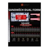 Güzellik Deposu Sandviç Tırnak İkili Dual Form Seti - 256 Adet 16 Boyut Sandwich Protez Tırnak Uzatma Kalıbı Üst ve Alt Şeffaf Kalıplar
