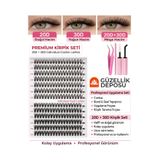 Güzellik Deposu Takma Kirpik Seti (10-16mm) Yapıştırıcı, Sabitleyici, Çıkarıcı ve Cımbız Full Set