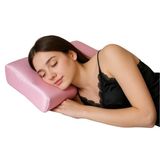 Güzellik Yastığı – 2'si 1 Arada Ortopedik Visco Hafızalı Köpük ve%100 Saf Dut İpek Ergonomik Yaşlanma ve Kırışıklık Karşıtı Tasarım, Cilt ve Saç Koruyucu, Lüks ve Cilt Dostu Yastık (Pembe)