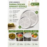 GÜZELYÜZ AVM 2 Adet Sarma Dolma Süzgeci Paslanmaz Pişirme Altlığı Yanmaz Yapışmaz Tencere Tabanı Yemek Süzgeci