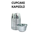 GÜZELYÜZ AVM 25 Adet Gümüş Kağıt Kek Kapsülü | Muffin Cupcake Kek Kapsülü | 25'li Kağıt Kek Kalıbı