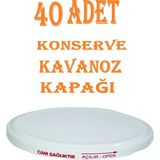 GÜZELYÜZ AVM 40 Adet Konserve Kapağı Beyaz 82 Mm Silikonlu - Konserve Kavanoz Kapağı Orijinal Kapak Sbk