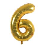 GÜZELYÜZ AVM Gold Balon 100 cm 6 Rakam Balon 6 Sayısı Altın Folyo Balon Büyük Altı Sayısı Doğum Günü Parti Balonu