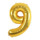 GÜZELYÜZ AVM Gold Balon 100 cm 9 Rakam Balon 9 Sayısı Altın Folyo Balon Büyük Dokuz Sayısı Doğum Günü Parti Balon