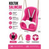 GÜZELYÜZ AVM Koltuk Salıncak Pembe Renk Emniyet Kemerli Çocuk ve Bebek Salıncağı – Bahçe & Balkon İçin Güvenli Salıncak
