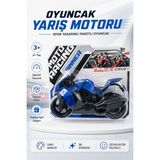 Güzelyüz Avm Oyuncak Mavi Yarış Motorsikleti 28CM Racing Moto Yarış Motoru Paketli Sportif Motorsiklet Çocuk Oyuncağı