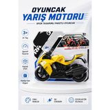 Güzelyüz Avm Oyuncak Sarı Yarış Motorsikleti 28CM Racing Moto Yarış Motoru Paketli Sportif Motorsiklet Çocuk Oyuncağı