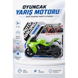 Güzelyüz Avm Oyuncak Yeşil Yarış Motorsikleti 28CM Racing Moto Yarış Motoru Paketli Sportif Motorsiklet Çocuk Oyuncağı