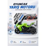 Güzelyüz Avm Oyuncak Yeşil Yarış Motorsikleti 28CM Racing Moto Yarış Motoru Paketli Sportif Motorsiklet Çocuk Oyuncağı