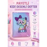 Güzelyüz Avm Payetli Hatıra Defteri Pullu Simli Payetli Peluş Anı Not Günlük Defter A5 - 1 Adet - Renkli