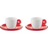 Guzzini 2'li Espresso Fincanı Takımı Kırmızı - 1 Adet - Beyaz