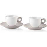 Guzzini Everyday 2'li Espresso Fincanı Kahverengi - 1 Adet - Beyaz