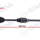 Gva 4429160 Sağ Linea 1.3 Mtj 07- 90Hp Milli 950 mm Komple Aks