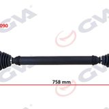 Gva 4475090 758 mm Polo V 9N Sağ Komple Aks